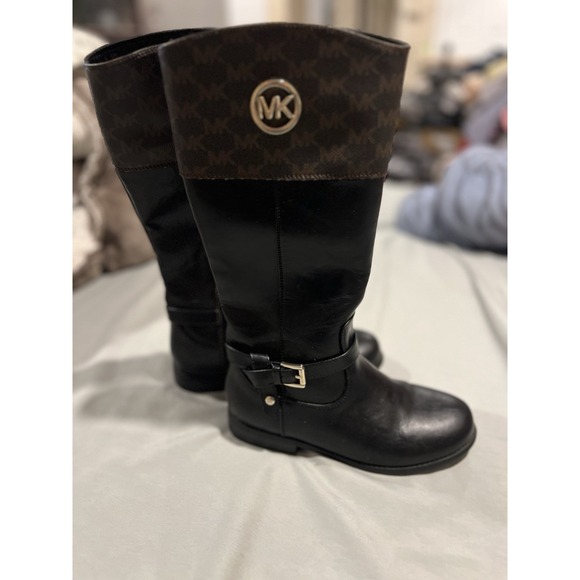 Michael Kors Leather Knee High Boots Youth Size 3 Great Shape Barely‎ Worn - Picture 1 of 7